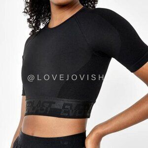 Athleisure | Everlast Black Short-Sleeve Cropped Top | Seamless | Performance